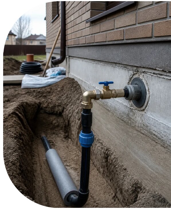 Устройство ввода водопровода в дом в Алапаевске от 9099 р. | АПаруса-Лпв
